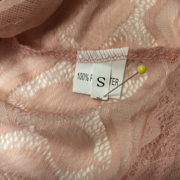 🏝️ Eishopeer Swim Coverup Light Pink Sheer Lace - Picture 4 of 8